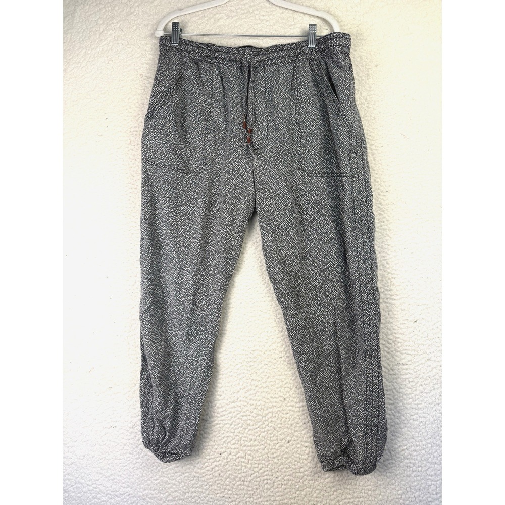 Anthropologie Pants Large Gray Lyocell Jogger Boho Cuffed Maximalist Statement